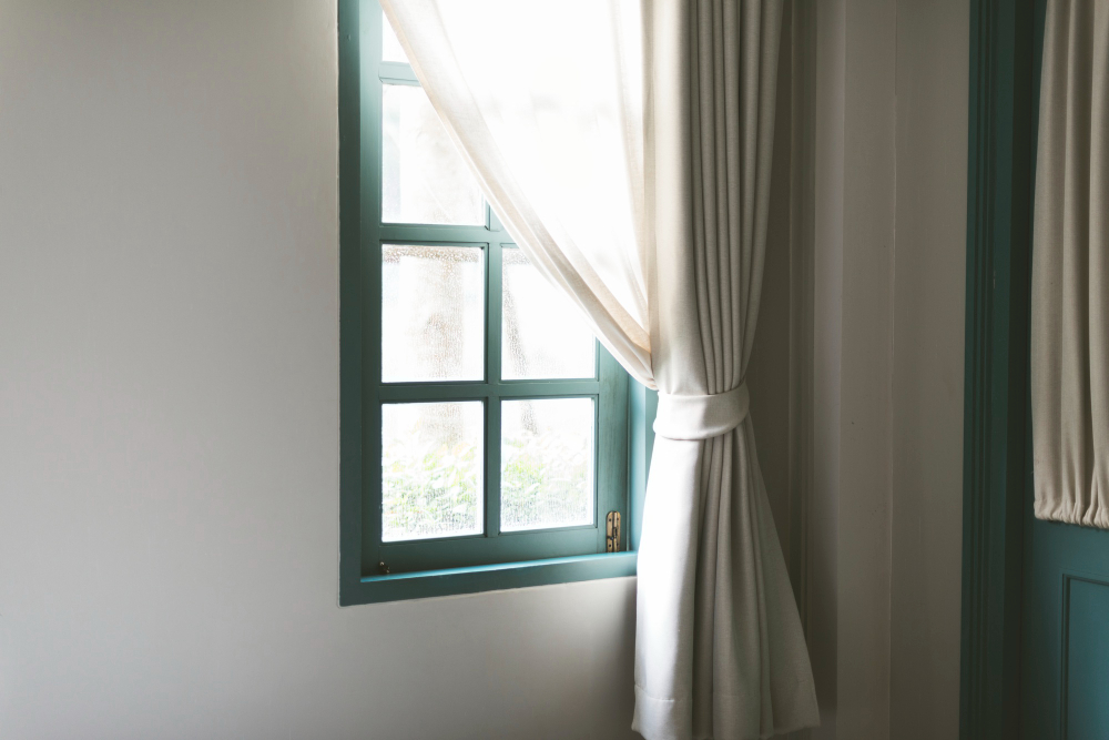 simple window with white curtain 1